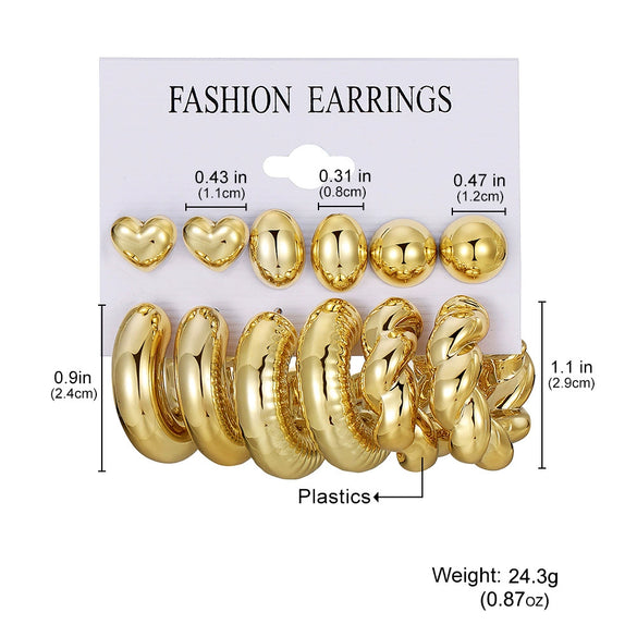 Wholesale Women's Geometric Plastic And Resin Water Drop And Cshaped Earrings With Electroplating Treatment