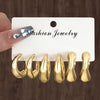 Wholesale Women's Geometric Plastic And Resin Water Drop And Cshaped Earrings With Electroplating Treatment