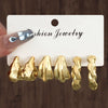 Wholesale Women's Geometric Plastic And Resin Water Drop And Cshaped Earrings With Electroplating Treatment