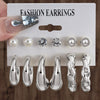 Wholesale Women's Geometric Plastic And Resin Water Drop And Cshaped Earrings With Electroplating Treatment