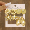 Wholesale Women's Geometric Plastic Electroplated Heart Flower Earring Set