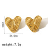 Wholesale Women's Geometric Pleated Texture Stainless Steel Electroplated Earrings