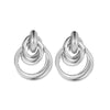 Wholesale Women's Geometric Punk Style Exaggerated Circle Metal Alloy Electroplated Earrings