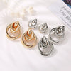 Wholesale Women's Geometric Punk Style Exaggerated Circle Metal Alloy Electroplated Earrings