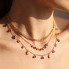 Wholesale Women's Geometric Rainbowcolored Zircon Tassel Pendant Stainless Steel Cross Chain Necklace With Electroplating