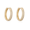 Wholesale Women's Geometric Real Gold Electroplated Copper Inlaid Zircon Earrings