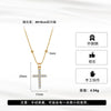 Wholesale Women's Geometric Real Gold Electroplated Zircon Cross Pendant Titanium Steel Calendering Chain Necklace