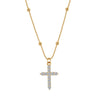 Wholesale Women's Geometric Real Gold Electroplated Zircon Cross Pendant Titanium Steel Calendering Chain Necklace