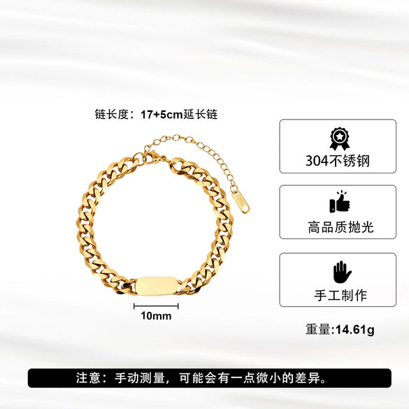 Wholesale Women's Geometric Real Gold Plated Stainless Steel Bracelet Fashion Jewelry With Original Design