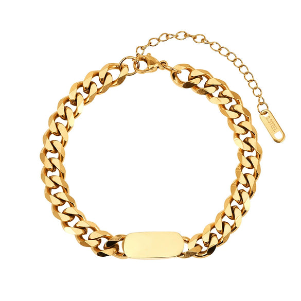 Wholesale Women's Geometric Real Gold Plated Stainless Steel Bracelet Fashion Jewelry With Original Design