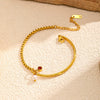 Wholesale Women's Geometric Real Gold Plated Stainless Steel Bracelet Light Luxury High End Niche Jewelry