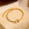Wholesale Women's Geometric Real Gold Plated Stainless Steel Bracelet Light Luxury High End Niche Jewelry