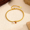 Wholesale Women's Geometric Real Gold Plated Stainless Steel Bracelet Light Luxury High End Niche Jewelry