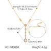 Wholesale Women's Geometric Real Gold Plated Stainless Steel Diamondstudded Pearl Pendant Clavicle Necklace