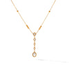 Wholesale Women's Geometric Real Gold Plated Stainless Steel Diamondstudded Pearl Pendant Clavicle Necklace