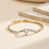 Wholesale Women's Geometric Real Gold Plated Stainless Steel Heart Bracelet Luxury Jewelry