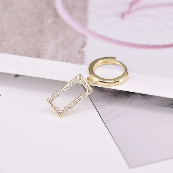 Wholesale Women's Geometric Rectangular Earrings S925 Silver Needle Copper Electroplated Simple Fashion Trendy