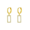 Wholesale Women's Geometric Rectangular Earrings S925 Silver Needle Copper Electroplated Simple Fashion Trendy