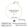 Wholesale Women's Geometric Rectangular Oil Drop Sweater Chain Necklace 18K Real Gold Plated Stainless Steel Jewelry Light Luxury Style