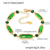 Wholesale Women's Geometric Rectangular Round Faceted Stainless Steel And Glass Stone Electroplated Bracelet With Midcentury And Ancient Style