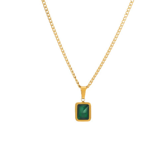Wholesale Women's Geometric Rectangular Stainless Steel And Titanium Steel Electroplated Necklace With Niche Design