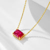 Wholesale Women's Geometric Rectangular Zircon Pendant 925 Silver Necklace With Diamond Treatment