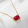 Wholesale Women's Geometric Rectangular Zircon Pendant 925 Silver Necklace With Diamond Treatment