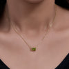 Wholesale Women's Geometric Rectangular Zircon Pendant 925 Silver Necklace With Diamond Treatment