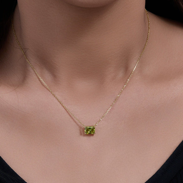 Wholesale Women's Geometric Rectangular Zircon Pendant 925 Silver Necklace With Diamond Treatment