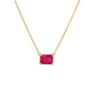 Wholesale Women's Geometric Rectangular Zircon Pendant 925 Silver Necklace With Diamond Treatment