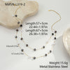 Wholesale Women's Geometric Resin And 18K Gold Electroplated Hand Beaded Sweater Chain Necklace Jewelry