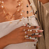 Wholesale Women's Geometric Resin And 18K Gold Electroplated Hand Beaded Sweater Chain Necklace Jewelry