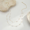 Wholesale Women's Geometric Resin And 18K Gold Electroplated Hand Beaded Sweater Chain Necklace Jewelry
