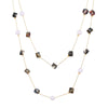Wholesale Women's Geometric Resin And 18K Gold Electroplated Hand Beaded Sweater Chain Necklace Jewelry