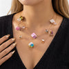 Wholesale Women's Geometric Resin Handmade Doublelayer Clavicle Necklace