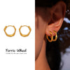 Wholesale Women's Geometric Retro Cool Style Electroplated Stainless Steel Ferris Wheel Twist Earrings