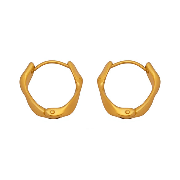 Wholesale Women's Geometric Retro Cool Style Electroplated Stainless Steel Ferris Wheel Twist Earrings