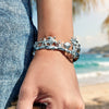 Wholesale Women's Geometric Retro Embossed Electroplated Stainless Steel Bracelet