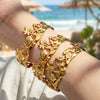 Wholesale Women's Geometric Retro Embossed Electroplated Stainless Steel Bracelet