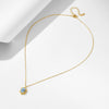 Wholesale Women's Geometric Retro Natural Sky Blue Topaz Sterling Silver 925 Silver Gem Inlaid Necklace With Cross Chain