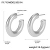 Wholesale Women's Geometric Retro Stainless Steel Electroplated Cshaped Earrings