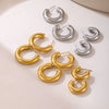 Wholesale Women's Geometric Retro Stainless Steel Electroplated Cshaped Earrings