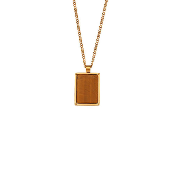 Wholesale Women's Geometric Retro Versatile Titanium Steel And Stainless Steel 18K Gold Plated Round Pendant Necklace