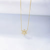 Wholesale Women's Geometric Rhinestone Inlaid 925 Sterling Silver Snowflake Pendant Necklace With Cross Chain Ins Style