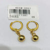 Wholesale Women's Geometric Round Beads Copper Zinc Alloy Electroplated Minimalist Gold Earrings