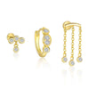Wholesale Women's Geometric Round Diamond Zirconia 925 Sterling Silver Earrings