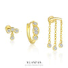 Wholesale Women's Geometric Round Diamond Zirconia 925 Sterling Silver Earrings