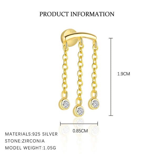 Wholesale Women's Geometric Round Diamond Zirconia 925 Sterling Silver Earrings