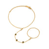 Wholesale Women's Geometric Round Inlaid Zircon Stainless Steel Chain Bracelet With Real Gold Plating