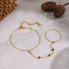 Wholesale Women's Geometric Round Inlaid Zircon Stainless Steel Chain Bracelet With Real Gold Plating